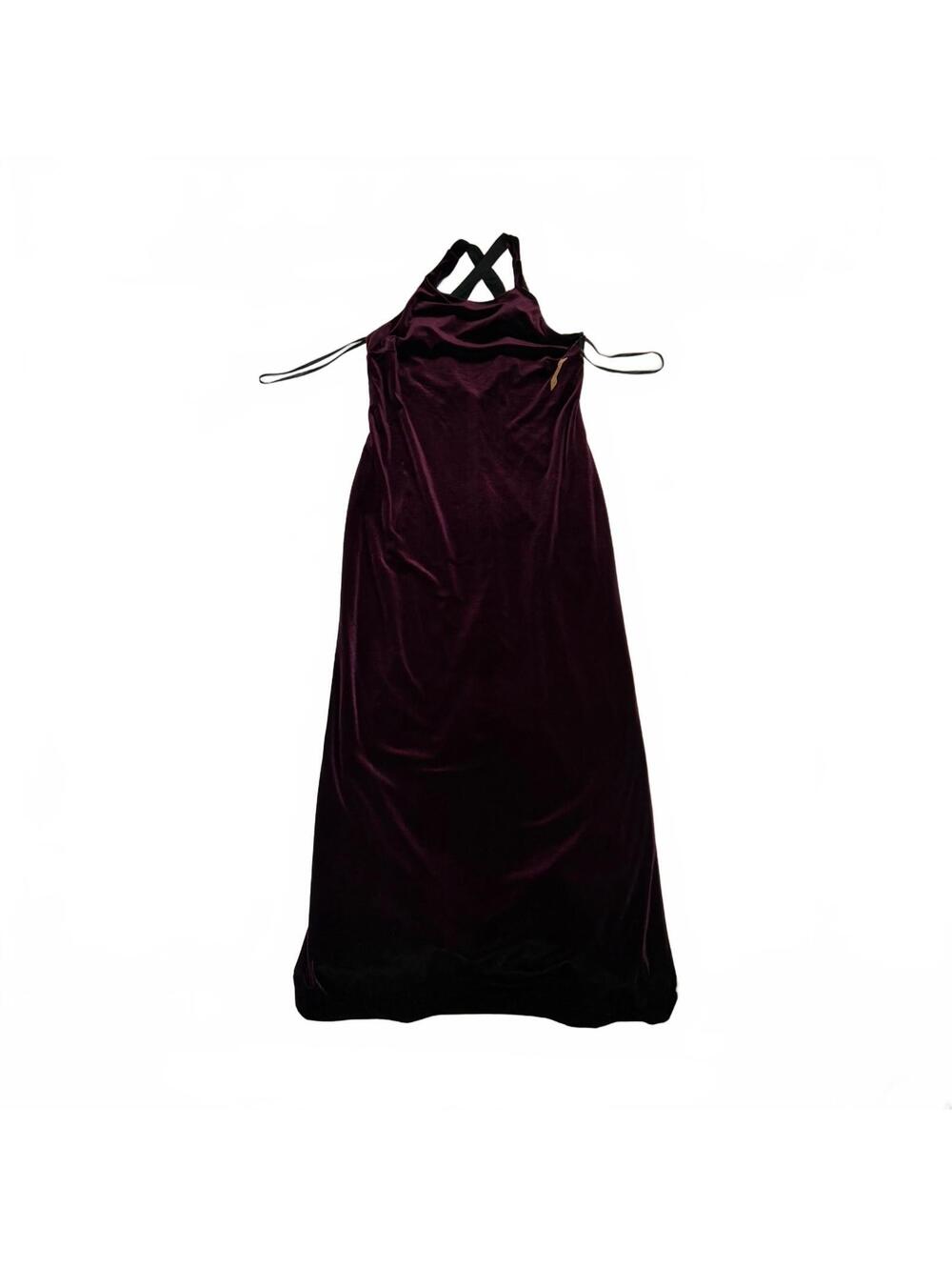 Vintage Hampton Nites Burgundy Velvet Evening Dress Size 8